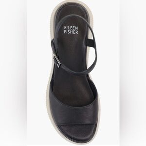 Eileen Fisher Ario Wedge Sandal - Size 8.5 - NIB - black